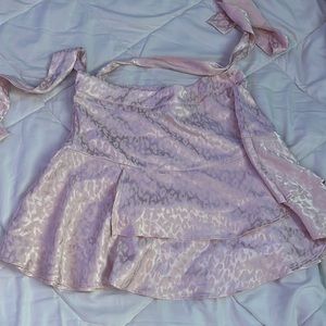 silk pink cheetah print skirt
